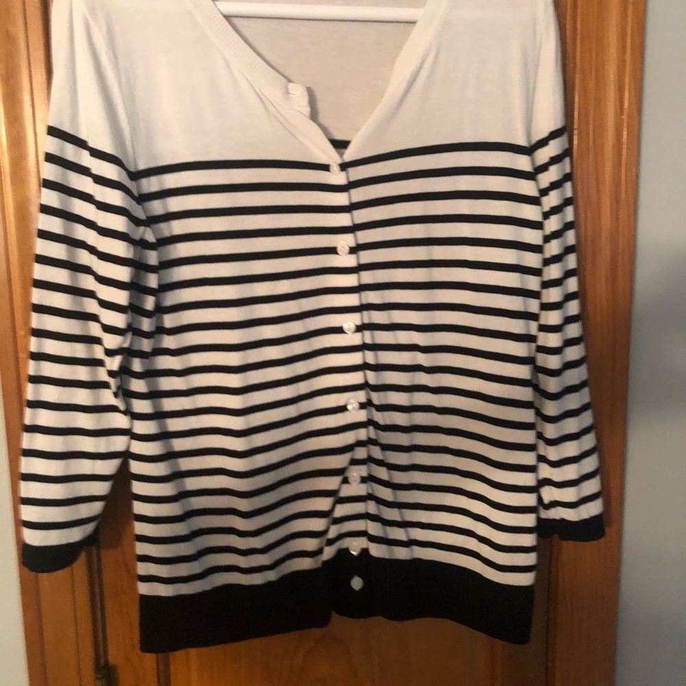 Talbots striped cardigan